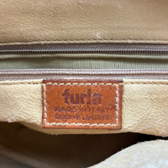 Furla Made In Italy Vintage Crossbody Handbag Purse Brown with Studded Flowers - Picture 13 of 16